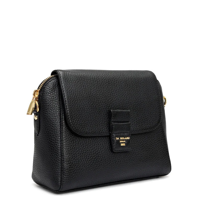 دا ميلانو حقيبة جلدية صغيرة سوداء